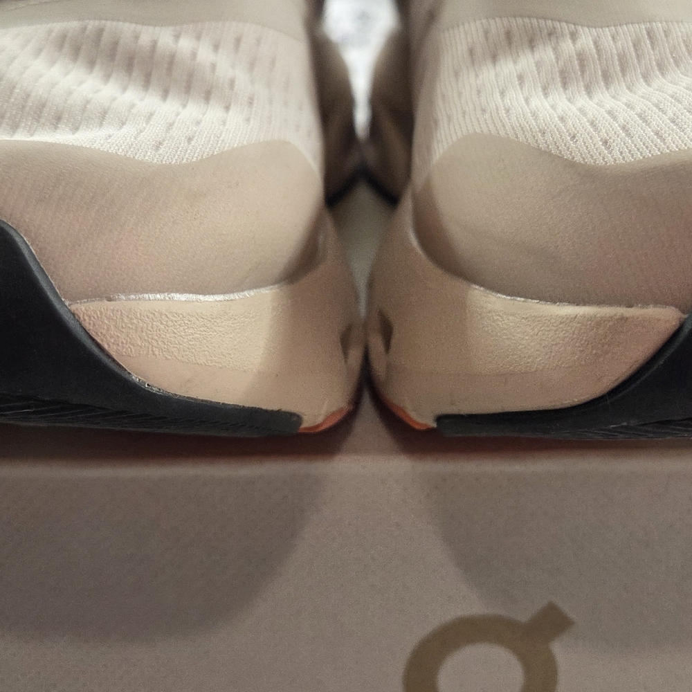 On Clouds Women's Cream and Orange Sneakers - Picture 4 of 5